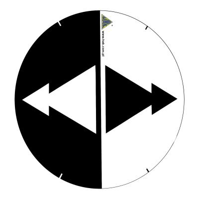 Piktogram kierunkowy magnetyczny czarno-biały: dwubiegowy